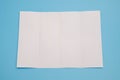 Template fold white paper on blue background Royalty Free Stock Photo