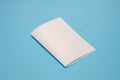 Template fold white paper on blue background Royalty Free Stock Photo