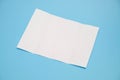 Template fold white paper on blue background Royalty Free Stock Photo
