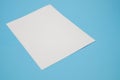 Template fold white paper on blue background Royalty Free Stock Photo