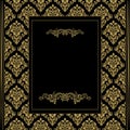 Vintage ornamental template with pattern and decorative frame