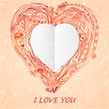 Template frame design for love card Royalty Free Stock Photo