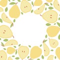 Template frame of pear for social media in flat style