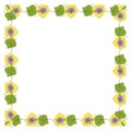 Template frame of spring flowers line art. Royalty Free Stock Photo