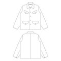 Template french hunting jacket vector illustration flat sketch design