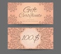 Template gift certificate for yoga studio, spa center, massage