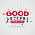 Template for good food recipes red cover book. Can be use for food advertising poster and flyer, social media post promotion, onli