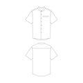 template grandad collar shirt with welt pocket vector illustration flat design outline clothing collection