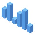 Template graph chart icon, isometric style Royalty Free Stock Photo