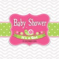 Template greeting card - baby shower, vector Royalty Free Stock Photo