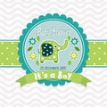 Template greeting card - baby shower, vector Royalty Free Stock Photo