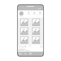 template with grey phone interface. Vector illustration. Royalty Free Stock Photo