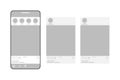 template with grey phone interface. Vector illustration. Royalty Free Stock Photo