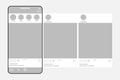 template with grey phone interface. Vector illustration. Royalty Free Stock Photo