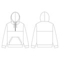 Template half zip hoodie vector illustration flat design