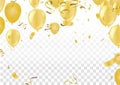 Template for Happy birthday card with place for text.  golden color balloons  EPS 10 vector file included Royalty Free Stock Photo