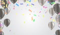 Template for Happy birthday card with place for text.  grey balloons  EPS 10 vector file included Royalty Free Stock Photo