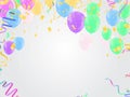 Template for Happy birthday card with place for text. light color balloons  EPS 10 vector file included Royalty Free Stock Photo