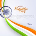 Template of the Happy Republic Day in India Template with text and ribbon of colors of the national India flag Element design