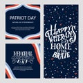 Template for Happy Veterans day. Hand lettering design for card or poster. Vintage vector illustration