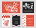 Template for Happy Veterans day. Hand lettering design for card or poster. Vintage vector illustration