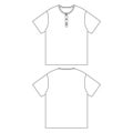 Template henely neck t-shirt garment vector illustration flat design outline clothing