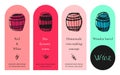 Template homemade wines label design set. Vector winemaking icons. House-wine badges.