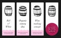 Template homemade wines label design set. Vector winemaking icons. House-wine badges.