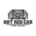 Hot Rod car logo, HotRod vector emblem, Vector Hot Rod car logo