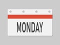 Template icon page calendar, day of week Monday