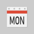 Template icon page calendar, day of week Monday