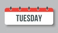 Template icon page calendar, day of week Tuesday Royalty Free Stock Photo