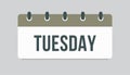 Template icon page calendar, day of week Tuesday Royalty Free Stock Photo