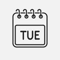 Template icon page calendar, day of week Tuesday Royalty Free Stock Photo