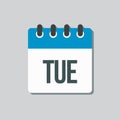 Template icon page calendar, day of week Tuesday Royalty Free Stock Photo