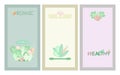 Template illustration containing organic vegetable logo in pastel tones