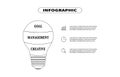 The template infographic showcases a design consisting of three vector elements resembling a light bulb. This creative concept Royalty Free Stock Photo