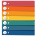 Template for Infographics from color strips for 7 options for banner, business processes, workflow, diagram, flowcharts