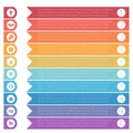 Template infographics from colorful hrizontal arrows for 10 positions Royalty Free Stock Photo