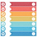 Template infographics from colorful hrizontal arrows for 7 posit Royalty Free Stock Photo