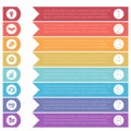 Template infographics from colorful hrizontal arrows for 8 posit Royalty Free Stock Photo