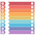 Template infographics from colorful hrizontal arrows for 9 posit Royalty Free Stock Photo