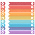 Template infographics from colorful hrizontal arrows for 9 posit Royalty Free Stock Photo