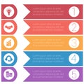 Template infographics from colorful hrizontal arrows for 5 posit Royalty Free Stock Photo