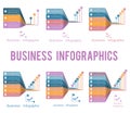 Template Infographics. Lines and Strips Perspective 3,4,5,6,7,