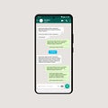 Template interface Whatsapp on your phone, smartphone. Chat Whatsapp