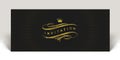 Template invitation with glitter gold flourishes elements and crown Royalty Free Stock Photo