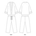 Template of kimono costume on white background.