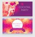 Template for Ladies night party with beautiful girl drinking margarita Royalty Free Stock Photo