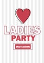 Template for Ladies night party invitation vector illustration in grey and red Royalty Free Stock Photo